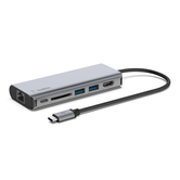 ADAPTADOR BELKIN AVC008BTSGY  MULTIPUERTO USB-C A ETHERNET, USB-C, USB-A, HDMI, SD  COLOR GRIS