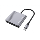 ADAPTADOR USB-C 4EN1 CONCEPTRONIC DONN013 HDMI  X2  USB 3.0 X 1 USB-C X 1 CARGA MAX 100W