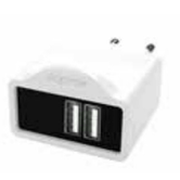 CARGADOR DE PARED APPROX 2USB 1A CON SOPORTE BLANCO