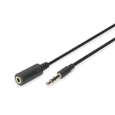 Cable de extensi n de audio  estéreo de 3 5 mm 2.50m  CCS  2x0.10/10  shielded  M/F  negro