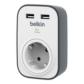 REGLETA BELKIN BSV103VF DE PROTECCION CONTRA SOBRETENSIONES 1 TOMA + 2 USB-A