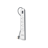 REGLETA BELKIN BSV401VF2M DE PROTECCIÓN CONTRA SOBRETENSIONES 4 TOMAS + 2 PUERTOS USB (2,4 A) BOT