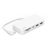 HUB BELKIN INC011BTWH USB-C A 2 USB-A USB-C ETHERNET LECTOR SD/MICROSD CON SOPORTE DE MONTAJE