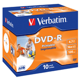 PACK 10 DVD-R 4.7 GB VERBATIM 16X IMP.JEWEL