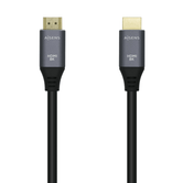 AISENS Cable HDMI V2.1 Ultra Alta Velocidad / HEC 8k@60Hz 48Gbps, A/M-A/M, 0,5 m Gris/Negro