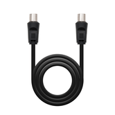 CABLE ANTENA NANOCABLE COAXIAL MACHO A COAXIAL HEMBRA 1.8METROS NEGRO 10.26.0202