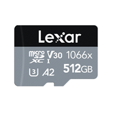 LEXAR 512GB HIGH-PERFORMANCE 1066X MICROSDXC UHS-I, UP TO 160MB/S READ 120MB/S WRITE C10 A2 V30 U3