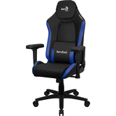 SILLA GAMING AEROCOOL CROWN DISE??O PREMIUM CUERO SINTETICO AEROWEAVE NEGRA CON DETALLES EN AZUL REPOSABRAZOS 2D COJIN LUMBAR RESPALDO AJUSTABLE