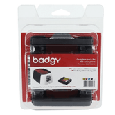 PACK 100 TARJETAS + CONSUMIBLES DE IMPRESION COLOR PARA 100 IMPRESIONES BADGY CBGP0001C