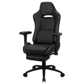 SILLA GAMING CON EXTENSION DE REPOSAPIES AEROCOOL ROYAL CHARCOAL BLACK PIEL SINTETICA REPOSABRAZOS AJUSTABLE Y ACOLCHADO