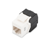 Cat 6A Keystone Jack, unshielded RJ45 to LSA, tool free connection, incl. cable tie white