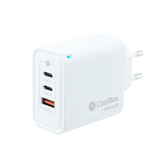 CARGADOR USB PARED COOLBOX GAN 65W USB-C/USB-C/USB-A QC3.0 BLANCO