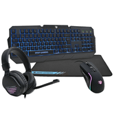 COMBO TECLADO/RATON/AURICULARES/ALFOMBRILLA COOLBOX X-WING GAMING USB NEGRO LED