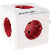 ADAPTADOR Y ENCHUFE MULTIPLE ROJO 5 TOMAS 120W