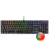 TECLADO MECANICO MARS GAMING MK422 EN PORTUGUES BLACK SWITCH MARRON PR DE 100Hz ANTI-GHOSTING AVANZADO ILUMINACION RGB