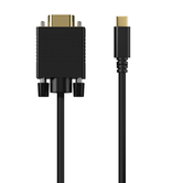 AISENS Cable Conversor USB C a VGA  USB C M HDB15 M  Negro  1 8M