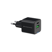 CARGADOR DE PARED CONCEPTRONIC USB-C x1 USB-Ax1 QUICKCHARGE 3.0 GaN PPS 20W COLOR NEGRO