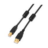 CABLE AISENS USB TIPO-A MACHO A USB TIPO-B MACHO IMPRESORA FERRITA DOBLE APANTALLADO 5M NEGRO A101-0011