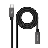 Nanocable Cable USB 3.2 Gen2 USB-C M/H 0,5 M Negro