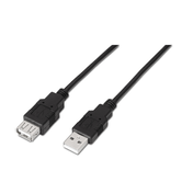 Aisens Cable Usb 2.0, Tipo A/M-A/H, Negro, 1.8M