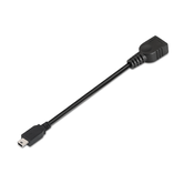 CABLE AISENS USB 2.0 OTG TIPO MINI USB-B MACHO A USB TIPO-A HEMBRA 15CM NEGRO A101-0033