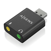 CONVERSOR AISENS USB-A A AUDIO 48KHZ USB-A/M-2XJACK 3.5/H NEGRO