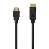 AISENS Cable Conversor DISPLAYPORT a HDMI, DP/M-HDMI/M, Negro, 0.5M