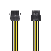 Aisens A131-0419 Cable Alimentación 8pin hembra a 4+4pin macho 0.3m negro amarillo