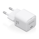 AISENS Cargador GaN 30W  1xUSB C PD3 0 QC4 0  Blanco