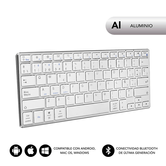 TECLADO SUBBLIM INALAMBRICO ALUMINIO ADVANCE COMPACT SILVER