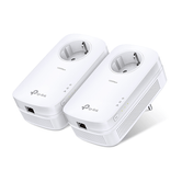 KIT 2 ADAPTADOR DE HOMEPLUG ETHERNET TPLINK 1200MBPS 1 PUERTO 10/100/1000 CON ENCHUFE