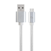 CABLE USB TIPO C GEMBIRD TRENZADO ALGODÇÊN CONECTORES METÇ±LICOS, 1,8 M