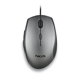 MOUSE NGS ERGO MOTH GRAY CON CABLE Y BOTONES SILENCIOSOS. ADAPTADOR USB A TIPO C