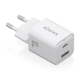 CARGADOR AISENS GAN 30W 1XUSB-C PD3.0 QC4.0 1XUSB-A QC3.0 BLANCO