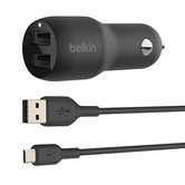 CARGADOR PARA COCHE BELKIN CCB001BTBK  DOBLE USB-A  24W (12W x2) COLOR NEGRO