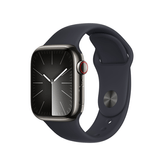 Apple Watch Series 9 GPS + Cellular 41mm Graphite Stainless Steel Case with Midnight Sport Band - M/L