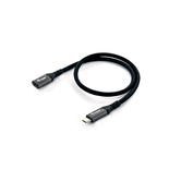 CABLE ALARGO USB-C MACHO USB-C HEMBRA USB 3.2 GEN 2  0,5M TRANSFERENCIA 10G 4K/ CARCASA ALUMINIO ALGODON TRENZADO NEGRO