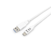 CABLE USB-A MACHO USB-C MACHO USB 3.2 1M TRANSFERENCIA 5G 3A COLOR BLANCO