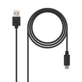 CABLE USB 2.0 3A, TIPO USB-C/M-A/M, NEGRO 2 Metros