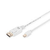 DISPLAYPORT CONNECTION CABLE  MINI  DP - DP M/M  2.0M  W/INTERLOCK  DP1.1A CONFORM, WH