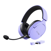 HEADSET BLUETOOTH TRUST GAMING FAYZO GXT 491 LILA 25305 BT Y USB 2.4Ghz MICROFONO DESMONTABLE Y FLEXIBLE CARGA USB-C CONTROLES EN LA OREJA RGB