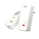 AVM FRITZ!Powerline 1260E WLAN Set International, Pareja de adaptadores PLC hasta 1200 Mbps, Base Wi-Fi AC+N