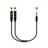 CABLE ADAPTADOR AUDIO NANO CABLE JACK 3.5/M - 2XJACK 3.5/H 30CM NEGRO