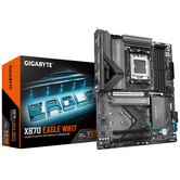 GIGABYTE AMD  Placa Base X870 EAGLE WIFI7 - Compatible con CPUs AMD Ryzen 9000, VRM de 14+2+2 fases, hasta 8000MHz DDR5 (OC), 4xPCIe 5.0 + 3xM.2, Wi-F