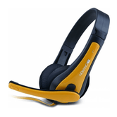 CANYON Auriculares PC con microfono-Enchufe combinado de 3,5 mm-Almohadillas de cuero-Cable2.0m-Negro CNS-CHSC1B