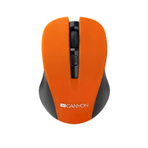 CANYON Raton Mini inalambrico 1200 DPI Receptor Nano, Interruptor de on/off, Superficie de goma naranja CNE-CMSW1O