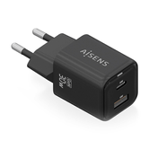 AISENS Cargador Gan 30W  1xUSB C PD3 0 QC4 0  1xUSB A QC3 0  Negro