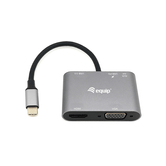 ADAPTADOR USB-C 5IN1 HDMI 4K  VGA  USB 3.0 TIPO A + USB-C CARGA 100W EQUIP 133483