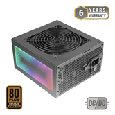 MARS GAMING  MPB750S, Fuente Alimentación ATX ARGB 750W, 6 Años de Garantía, 80Plus Bronze 230V EU, 90% Eficiencia, Ventilador 120mm AI-RPM, Iluminaci