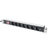 1U Aluminum PDU 19   7x safety outlet  16A  4000W  250VAC 50/60Hz  switch